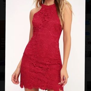 LIKE NEW Lulu's Red Lace Dress